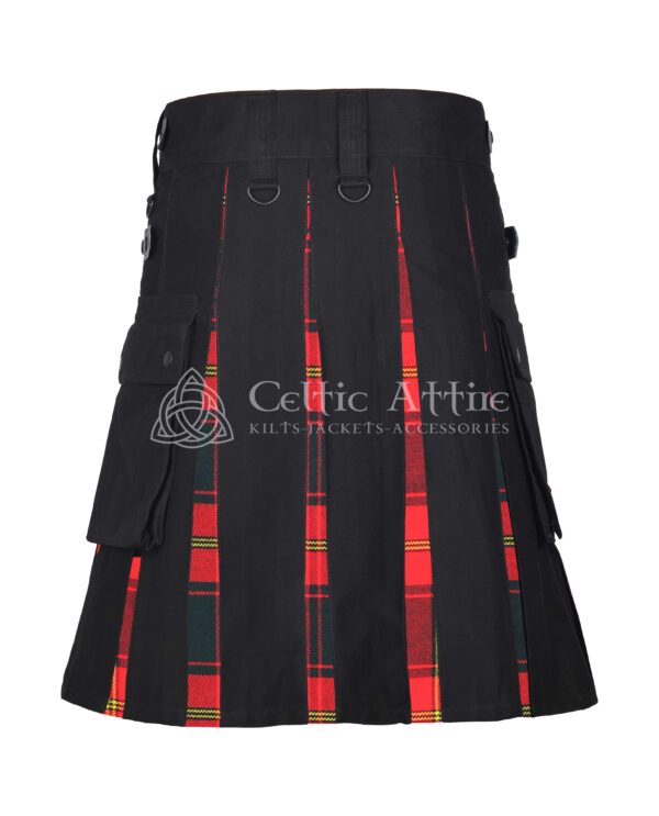 Ulster Red Modern Tartan Black Cotton Hybrid Utility Kilt - Image 3