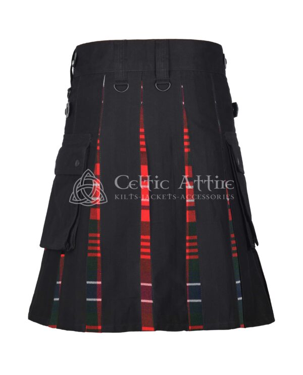 Wilson Modern Tartan Black Cotton Hybrid Utility Kilt - Image 3
