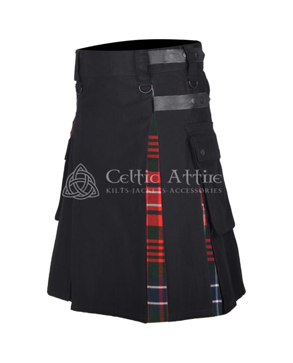 Wilson Modern Tartan Black Cotton Hybrid Utility Kilt - Image 2