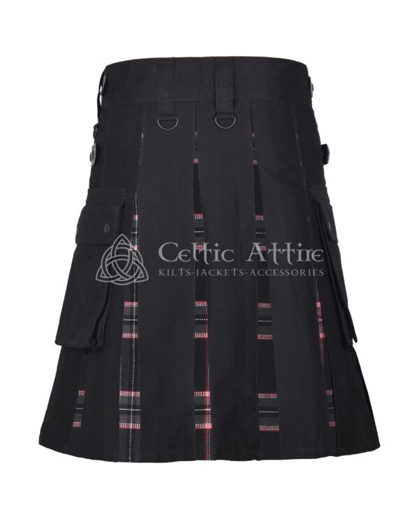 Witches of Scotland Tartan Black Cotton Hybrid Utility Kilt - Image 3
