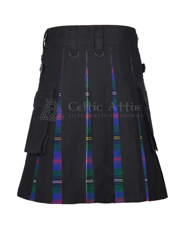 Wood Tartan Black Cotton Hybrid Utility Kilt - Image 3