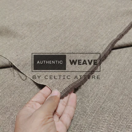 Brown Herringbone Tartan Fabric 16 Oz Acrylic Scottish Tartan