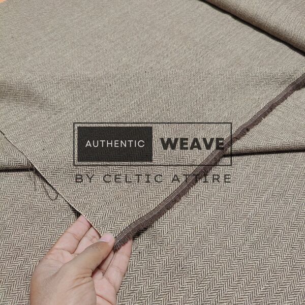 Brown Herringbone Tartan Fabric 16 Oz Acrylic Scottish Tartan - Image 2