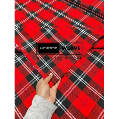 Ramsey Red Tartan Fabric 16 Oz Acrylic Scottish Tartan