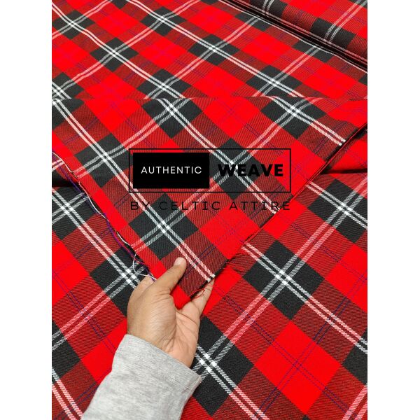 Ramsey Red Tartan Fabric 16 Oz Acrylic Scottish Tartan