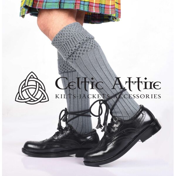 Gray Scottish Kilt Socks - Image 2