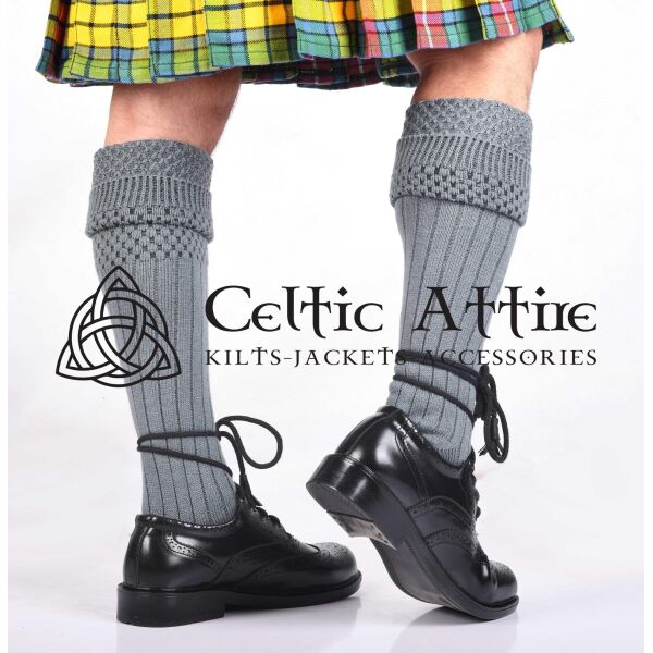 Gray Scottish Kilt Socks - Image 3