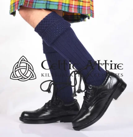 Navy Blue Scottish Kilt Socks