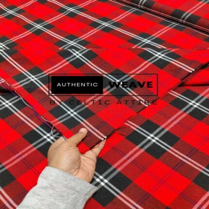 Ramsey Red Tartan Fabric 16 Oz Acrylic Scottish Tartan