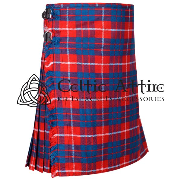 Red Hamilton Tartan 8 Yard Kilt - Image 2