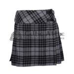 Mini Black Grey Tartan Skirt for Girls