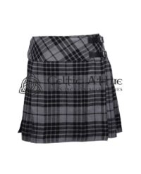 Mini Black Grey Tartan Skirt for Girls