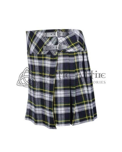 Mini White Green Tartan Skirt for Girls