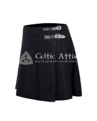 Solid Black Tartan Women Skirt