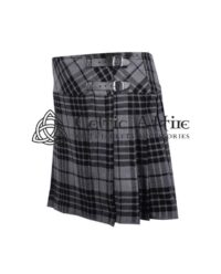 Mini Black Grey Tartan Skirt for Girls