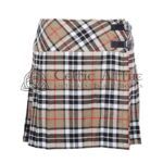 Mini Cream Tartan Skirt for Girls