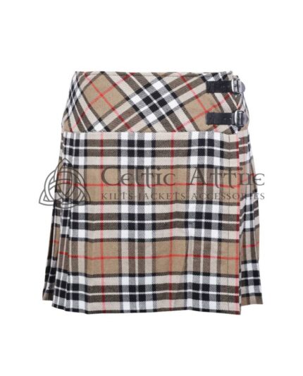 Mini Cream Tartan Skirt for Girls