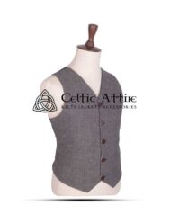 Gray Tweed 5-Button Argyll Vest