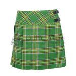 Mini Greenish Tartan Skirt for Girls