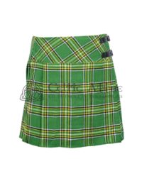 Mini Greenish Tartan Skirt for Girls