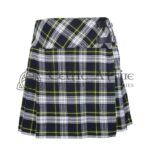 Mini White Green Tartan Skirt for Girls