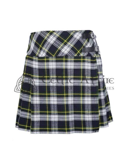 Mini White Green Tartan Skirt for Girls