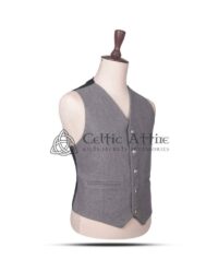 Gray Wool 5-Button Argyll Waistcoat