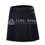 Solid Black Tartan Women Skirt
