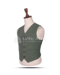 Lovat Green Wool 5-Button Argyll Vest