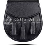 Black Leather Scottish Kilt Day Sporran