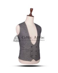 Brown Tweed Double Breasted Kilt Waistcoat