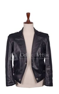 Black Leather Prince Charlie Jacket