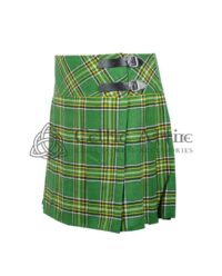 Mini Greenish Tartan Skirt for Girls