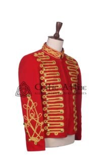 Red Velvet Military Gold Braided Jacket