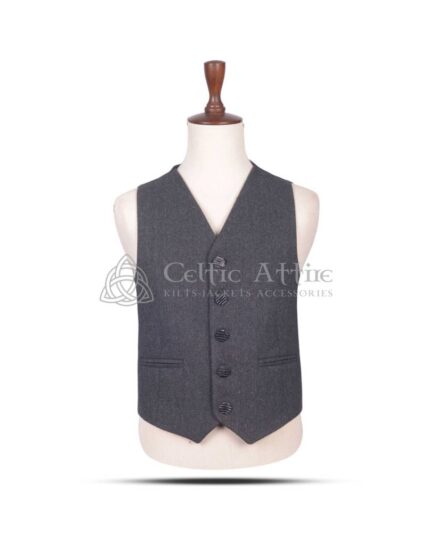 Gray Tweed 5-Button Argyll Vest