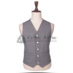 Gray Wool 5-Button Argyll Waistcoat