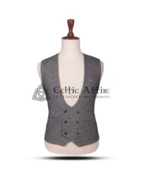 Brown Tweed Double Breasted Kilt Waistcoat