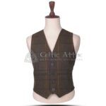 Brown Plaid Wool Argyll Waistcoat