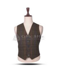 Brown Plaid Wool Argyll Waistcoat