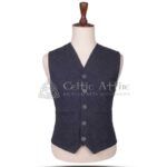 Charcoal Gray Wool 5-Button Argyll Waistcoat