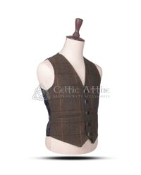 Brown Plaid Wool Argyll Waistcoat