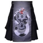 Grey Skull Gothic Kilt