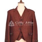 men’s Maroon Tweed Jacket and waistcoat