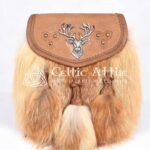 Brown Leather Stag Head Real Fur Sami Dress Sporran