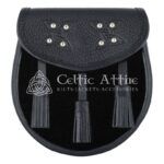 Solid Black Tartan Sporran