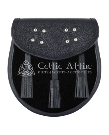 Solid Black Tartan Sporran