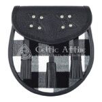 White Black Rob Roy Tartan Sporran