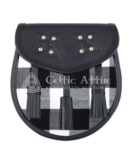 White Black Rob Roy Tartan Sporran