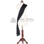 Solid Black Tartan Sash for Women