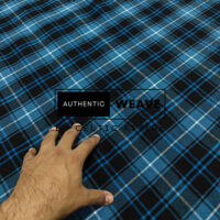 Blue Flower Tartan Fabric